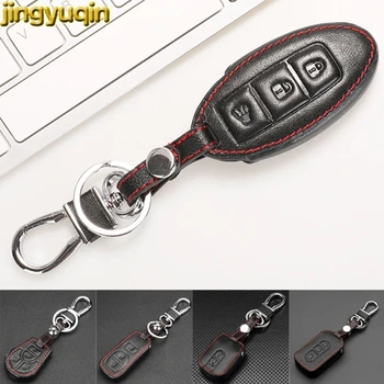 

jingyuqin 10ps Remote Key Leather Case For Nissan Qashqai X-Trail t31 kicks Tiida Pathfinder Murano Note Juke Micra Almera Tiida