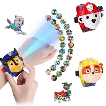 

Paw patrol Toy Digital Watch Projection 24 Style Cartoon patterns Time Clock Action patrulla Canina Toy Children Birthday Gift