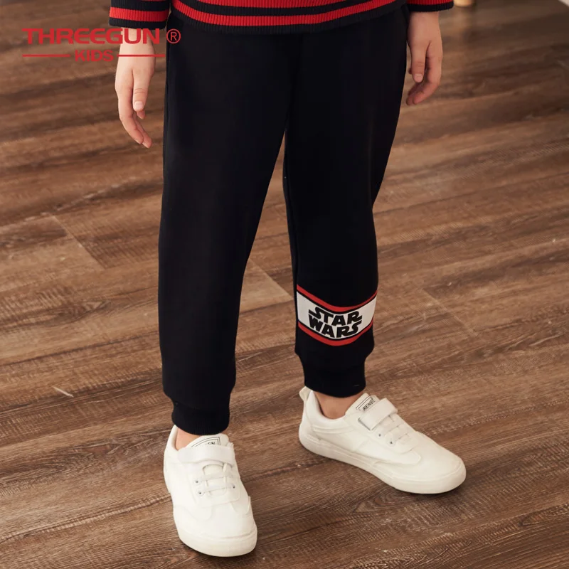 Baratos THREEGUN X Star Wars niños Pantalones Niño niños niñas pantalones de chándal niños pantalones de terciopelo de algodón niños calientes pantalones gruesos
