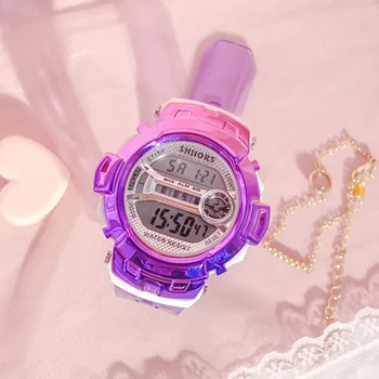 

Fashion Women Watches Casual Colorful Ladies Watch Transparent Watch Band Digital Watch Female Clock Waterproof