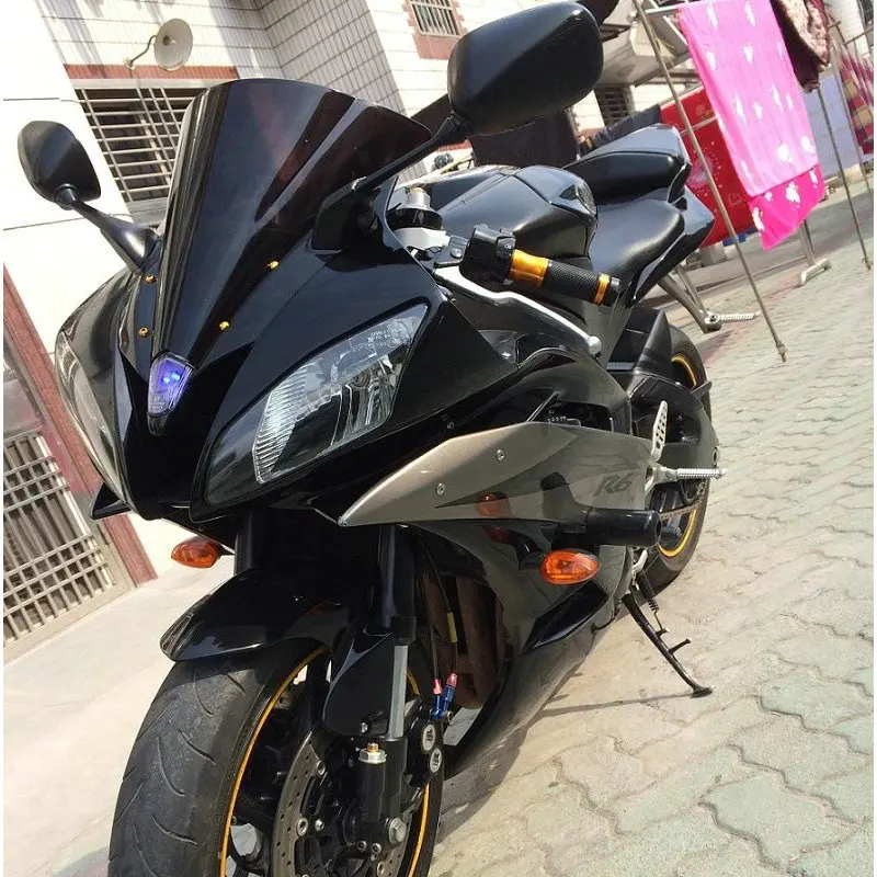 Ветер экран для 2006 2007 Yamaha YZF-R6 YZF R6 600 06 07 ветер экран дефлекторы лобовое стекло синий черный дым иридий - Цвет: Dark Smoke