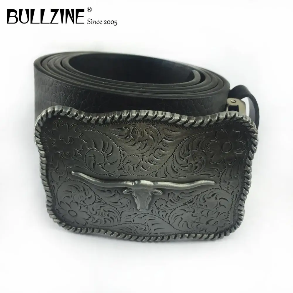 Пряжка Bullzine из цинкового сплава в ретро-стиле с головой Западного быка ремень