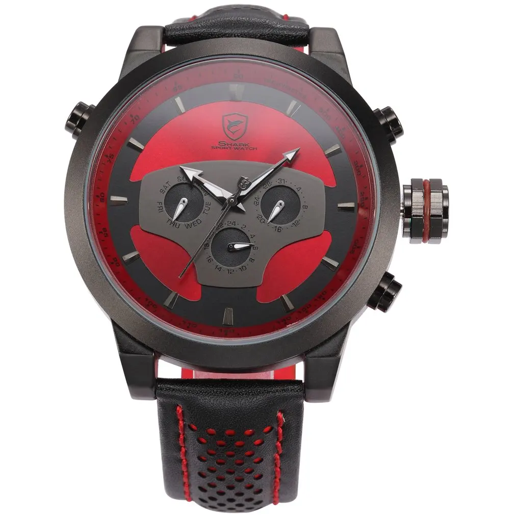 

Shark Watch Men Top Brand Luxury Requiem relogio masculino Date 24Hrs 3D Dial Analog Men Quartz Watches Timepiece /SH207-210