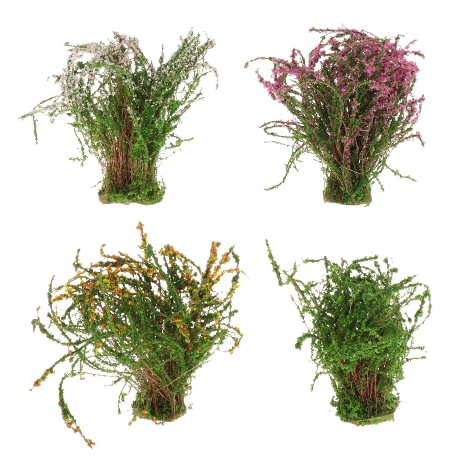 4 Static Flower Self-Adhesive Miniature Flower Railroad Landscapes Sand