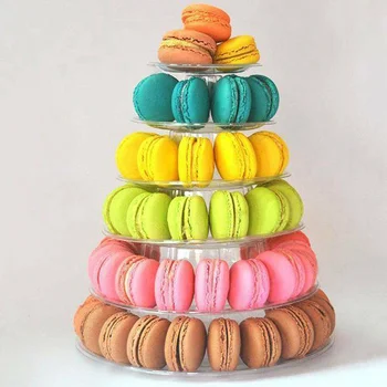 

6 Tiers Round Tower Cake Stand Macaron Display Rack for Wedding Birthday Party Supplies Expositor Macaron H99F
