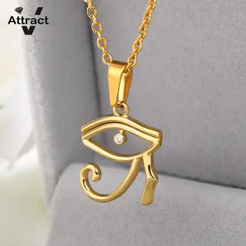 

New Egyptian Gods Power Eye Necklace For Women Gifts Fashion Jewelry Evil Eye Pendant Necklace Stainless Steel Clavicle Chain