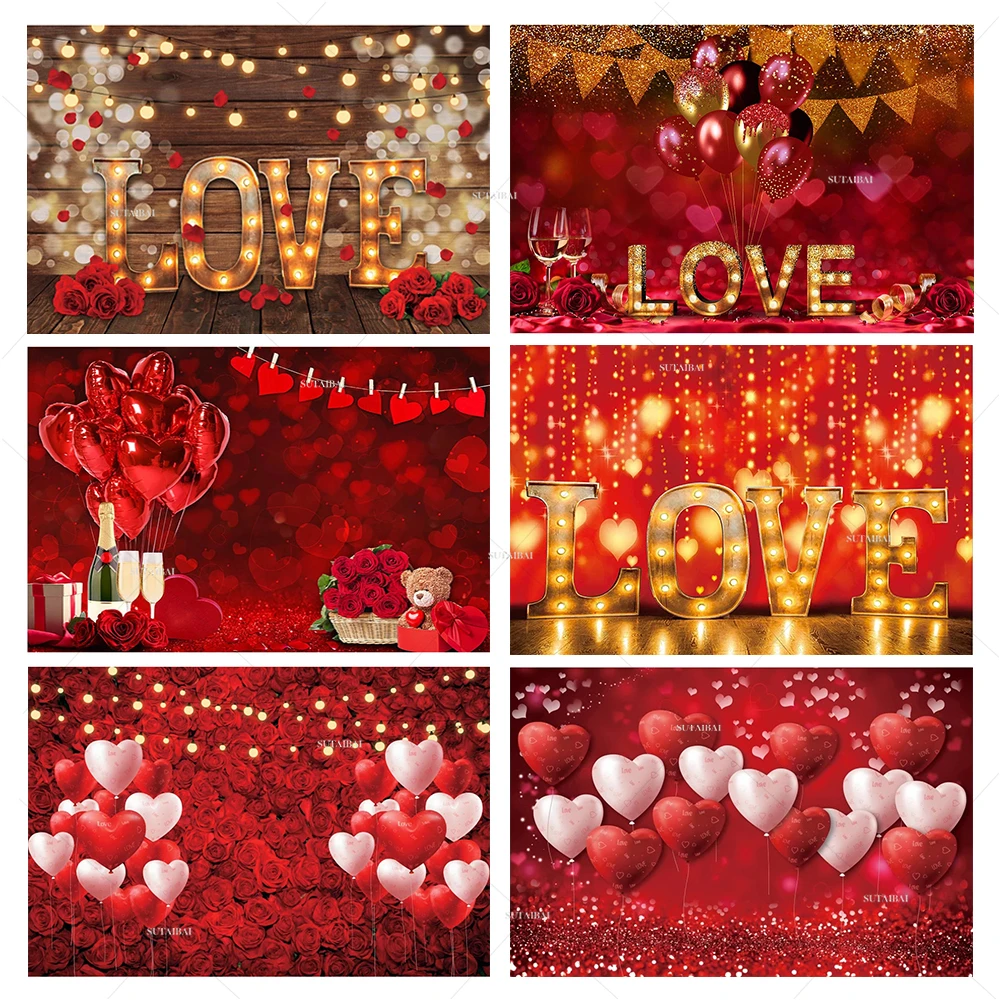 Light Bokeh Glitter February 14 Photography Backdrops Baby Birthday  Valentine's Day Photographic Background Red Rose Love Heart - Backgrounds -  AliExpress