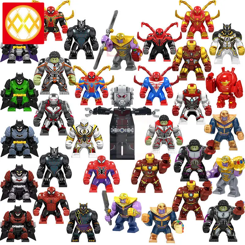 

Single Endgame Big Size Hulk Spider Man Iron Man Batman Black Panther Ant-Man Thanos Hulkbuster Building Blocks Children Toys