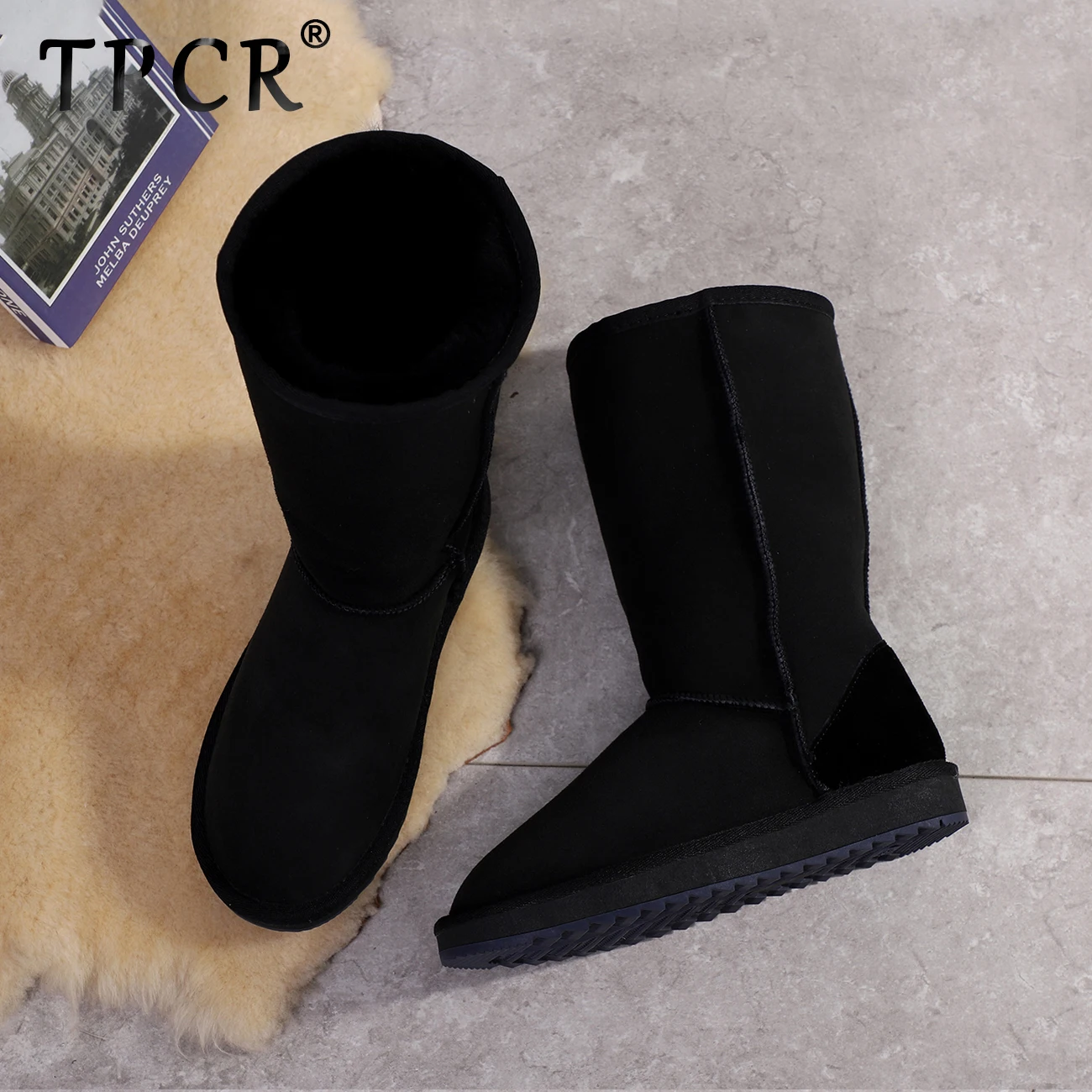 shearling lined knee high boots
