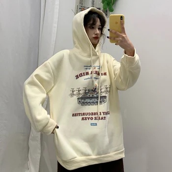 

Hoodies Women Autumn and Winter Womens Clothing Plus Velvet Fashion Loose Long-Sleeve Women Clothes Winter