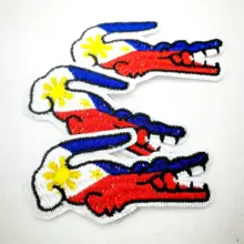 Crocodile Flag из Pilipinas Утюг на Patches for Clothing заплата вышивки изготовленным на заказ логосом
