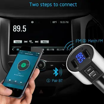 

1PCS Car Bluetooth FM Transmitter QC3.0 Wireless Bluetooth FM Radio Adapter Music Player FM Transmitter / Car Kit