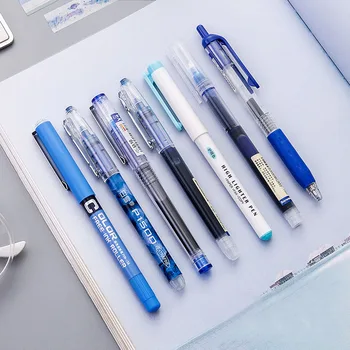 

6/7 Pcs Large Capacity Gel Pen Set 0.5mm Quick-Drying Straight Liquid Neutral Pen Highlighter School Office Writing Stationery