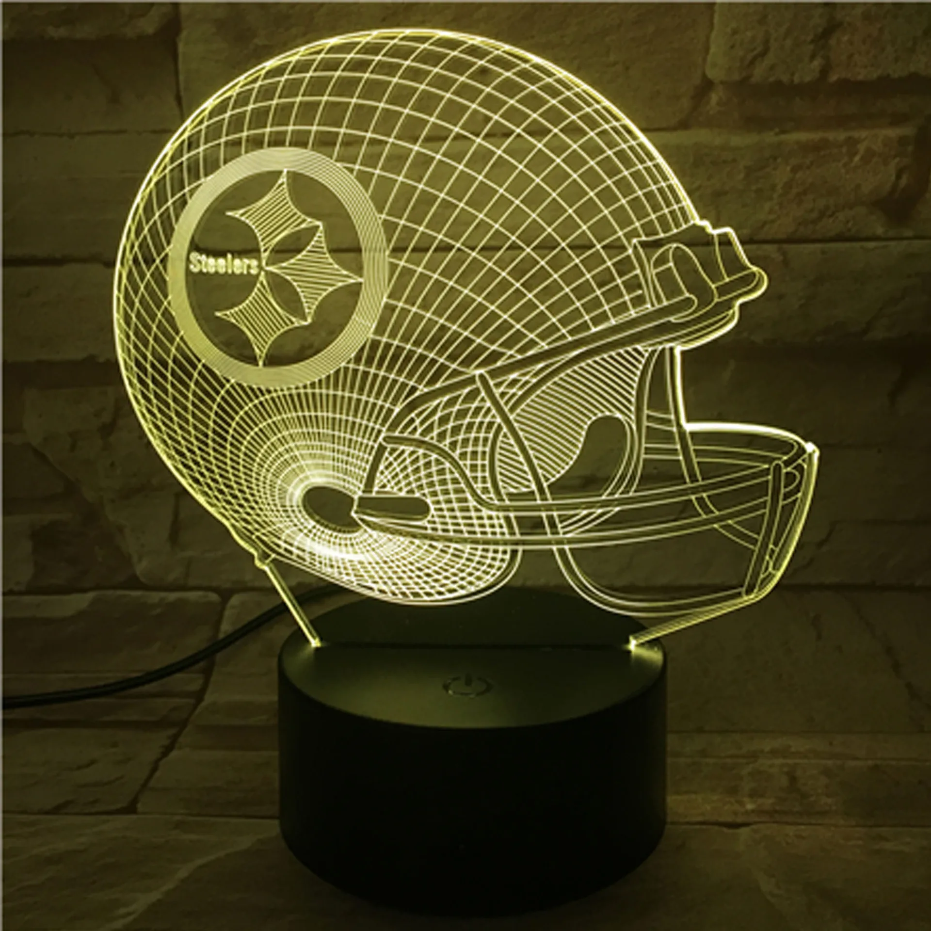 

New Style Rugby Pittsburgh Steelers 3D Lamp Colorful Remote Control Touch Control LED Visual Lamp