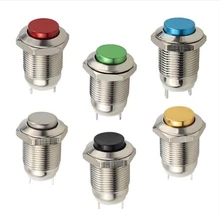 

1Pcs Metal Push Button Switch 22mm Power Button Waterproof Flat Circular Button Momentary/Latching Type Button Start Stop