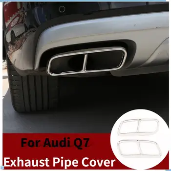 

Car Accessories For Audi Q7 2016 2017 2018 2019 Stainless Steel Car Exhaust Pipe Cover Trim Car styling 2 pcs