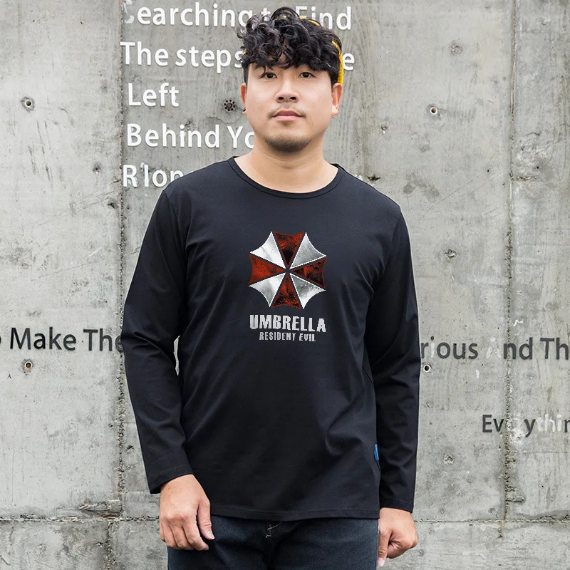 

Fat Brother Plus-sized Loose-Fit Plus-sized Large Size T-shirt Long Sleeve Fashion Umbrella Long-sleeved T-shirt Men's Large Siz