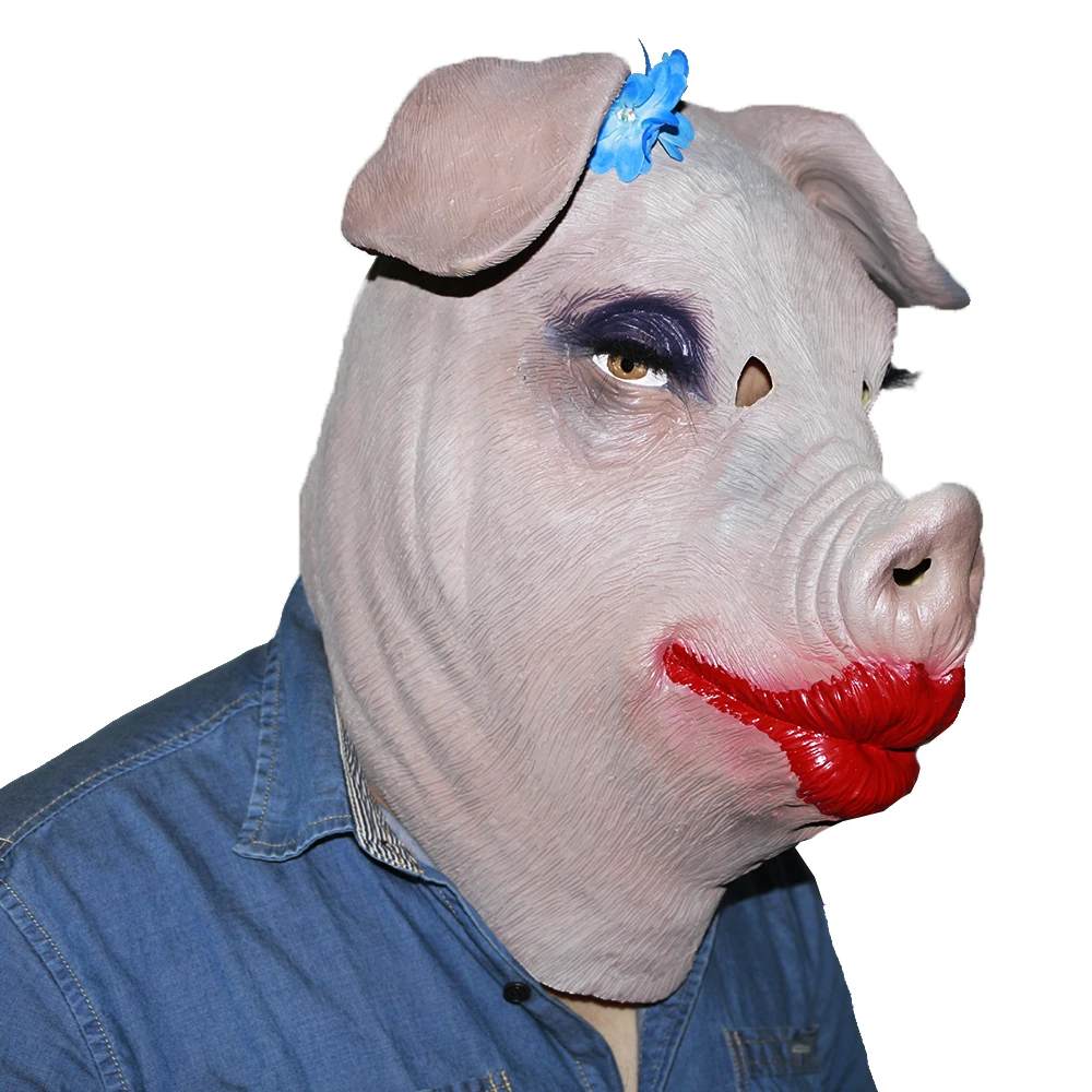 Pig Mask Therian Animal Latex Mascara Furry Horse Donkey Helmet Full Face  Rave Cosplay Novelty Clothes Halloween Costume For Men - Masks & Eyewear -  AliExpress