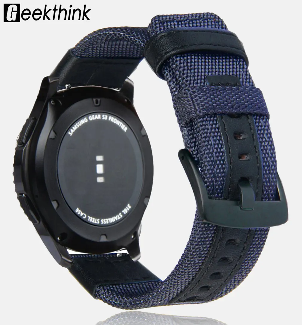 Ремешок для часов 20 мм 22 нейлоновый ремешок тканевый Samsung Galaxy Watch 42 46 active ve2 Gear S2