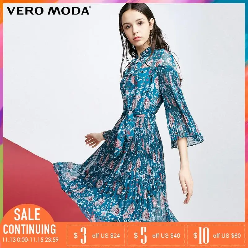 Vero Moda 2019 Весна Лето Женское платье винтажное с расклешенными рукавами А-образные