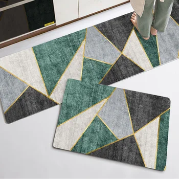 

Geometric Kitchen Mat Modern Anti-slip Area Rugs Balcony Bathroom Printed Living Room Carpet Doormat Hallway Toilet Bath Mat