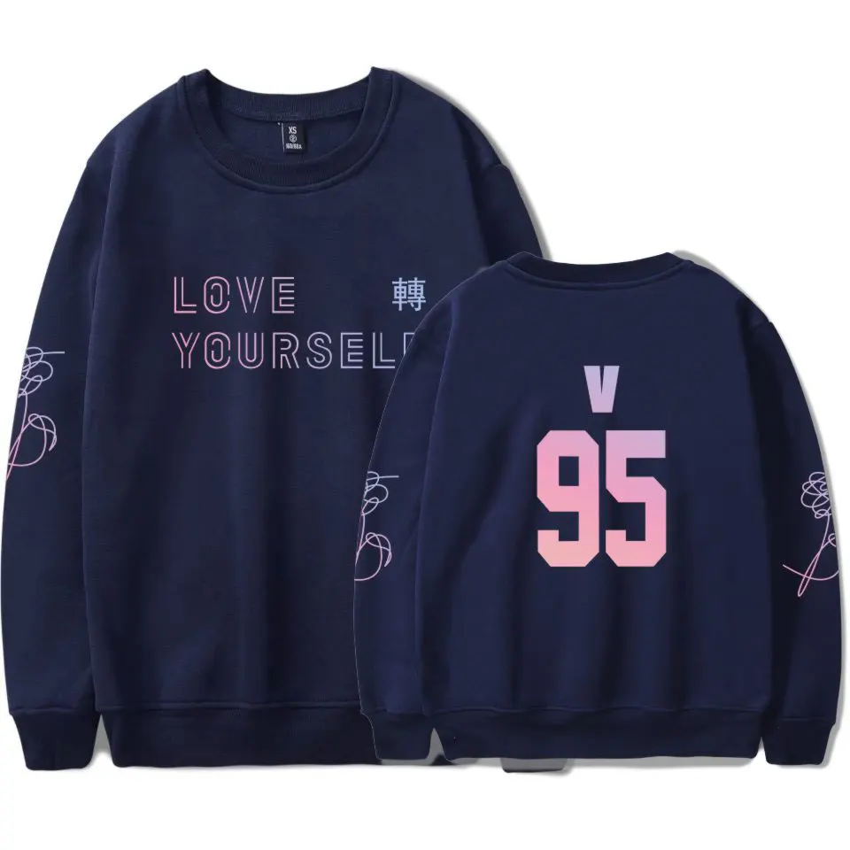 

2019 Bangtan Boys oversized hoodie sweatshirt Member Name Love Yourself Tear Capless Sweatshirts Hip Hop Idol clothes