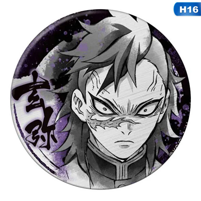 5.8CM Tinplate Tanjirou Icon Collection Breastpin For Backpacks Anime Badges Demon Slayer: Kimetsu No Yaiba Cosplay Brooch Pins