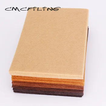 

CMCYILING 40 Pcs/lot 10*15cm Felt Fabric 1 MM Thickness Polyester Cloth For DIY Sewing Crafts Scrapbook Felt Sheets Brown