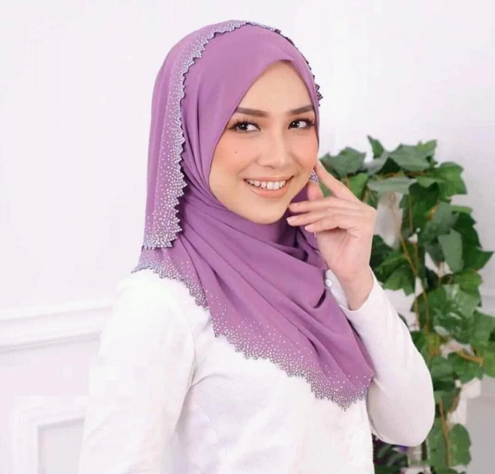 S19 10 шт. Высокое качество Лазерная резка алмаз шифон хиджаб шарф платок женский шарф/шарфы 180*75 см можно выбрать цвета