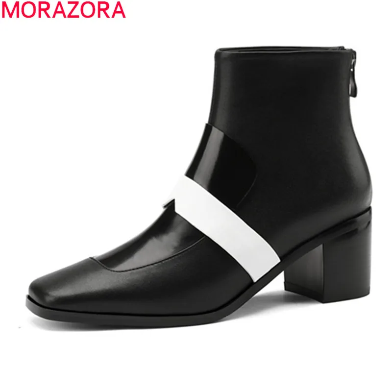 MORAZORA/2020 новые брендовые Модные женские ботинки из натуральной кожи разных цветов