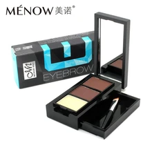 Eye Shadow Alis Makeup Tahan Air 2 Warna Alis Bubuk Palet Alis Lilin dengan Ganda Sikat Make Up Set kosmetik(China)