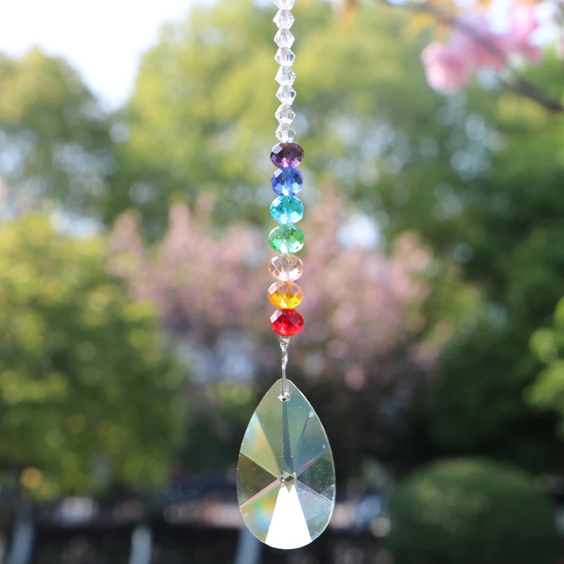 1PCS Chakra Crystal Prisms Pendant Window Suncatcher Rainbow Maker