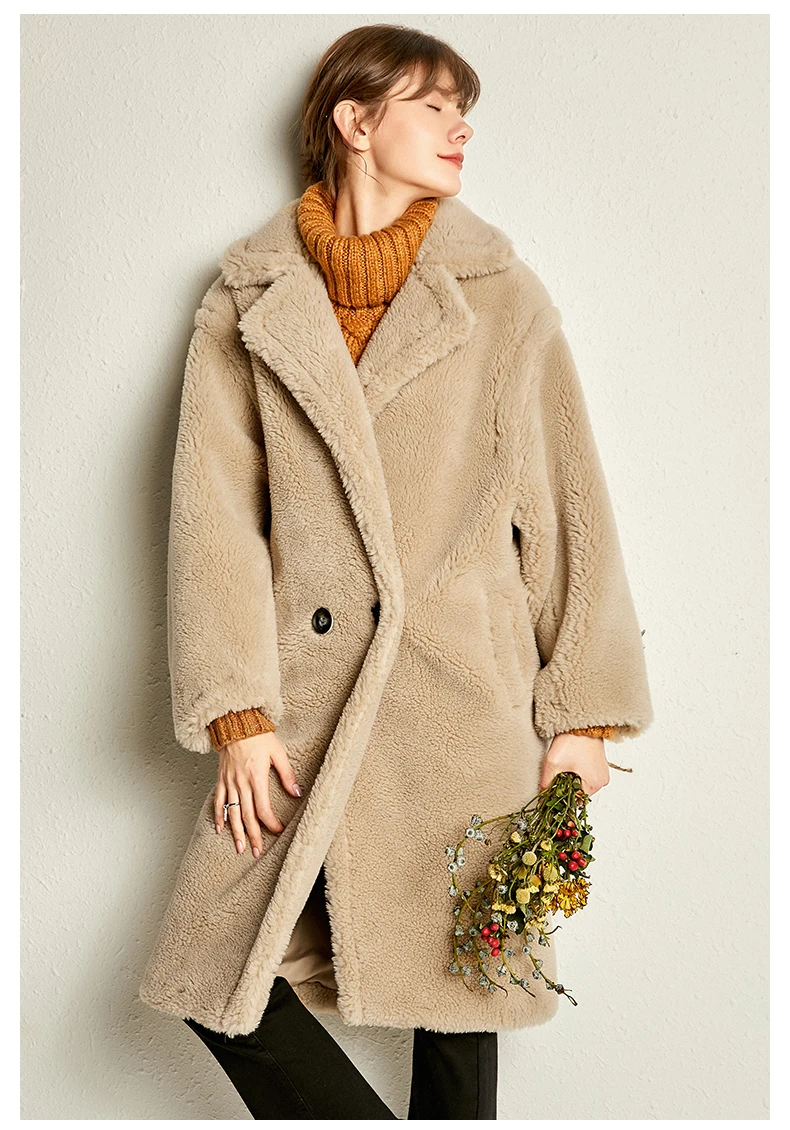 PUDI, новинка, женская мода, натуральный овечий мех, пальто для девочек, для отдыха, однотонная плюшевая куртка, пальто ct817