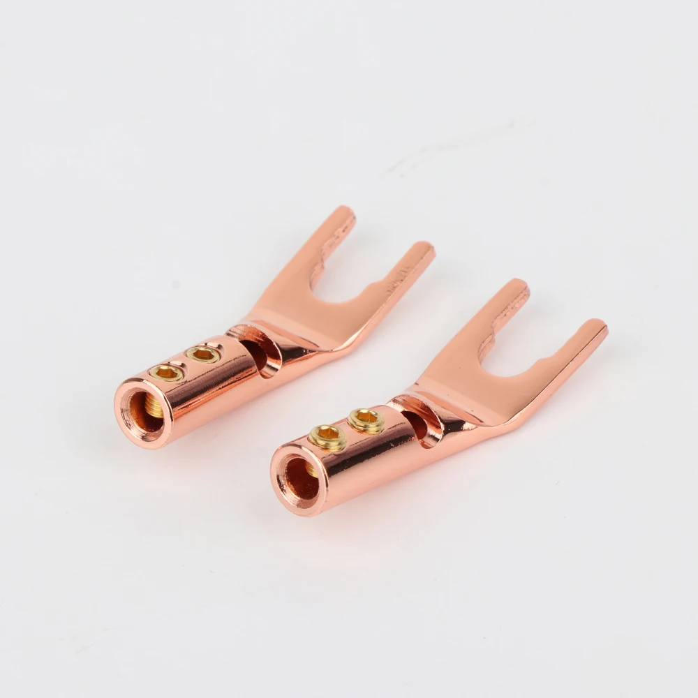 SY1525 Pure Copper Speaker Cable Wire spade Plug AMP Terminal Y fork for speaker cable