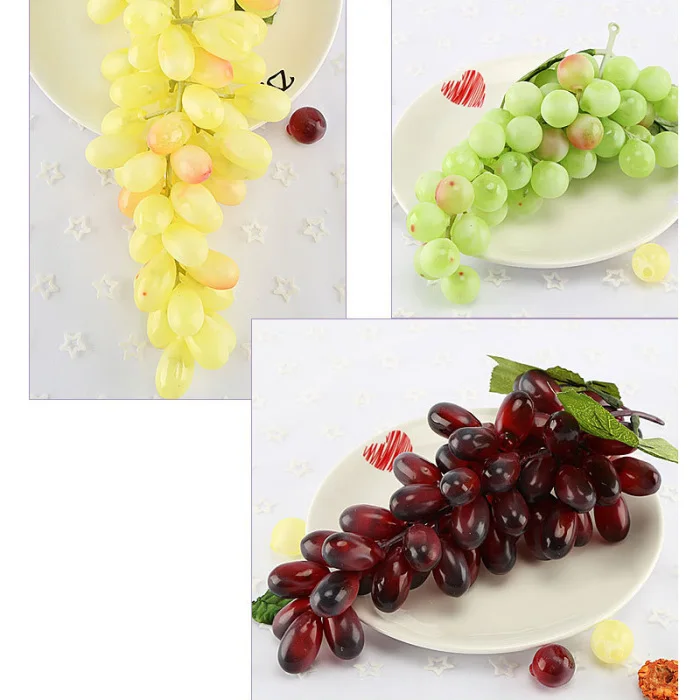 Decorative Lifelike Artificial Grapes Realistic Fake Fruit Pub Party Home Kitchen Cabinet Ornament DEC889