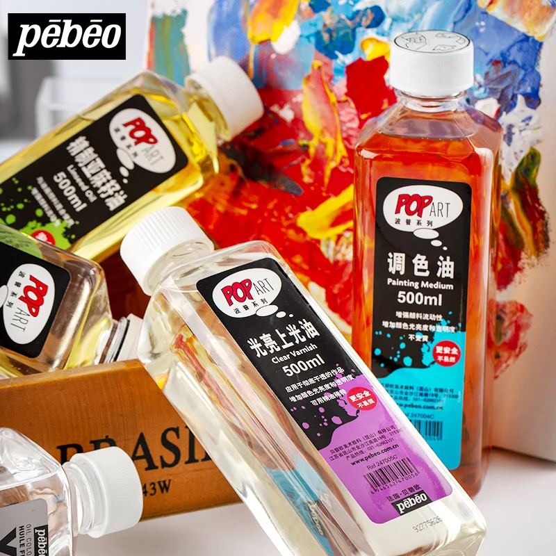 Pebeo 500ML Oil Paint Thinner Colorless And Odorless Oil Paint Medium Art Supplies Painting Tools Additive Drawing Art