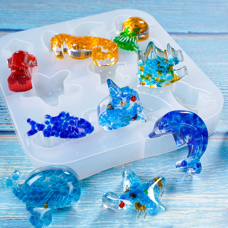 1PC Sea Animal Shaped Silicone Epoxy Resin Molds DIY Jewelry Making Tools Craft
