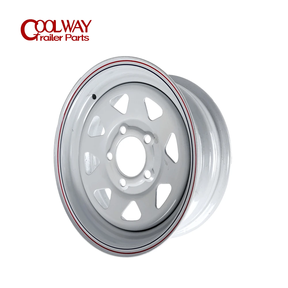 15 Inch X 6J White Spoke Trailer Rim 5 -114.3 Car Bolt Pattern Caravan Boat RV Parts Accessories