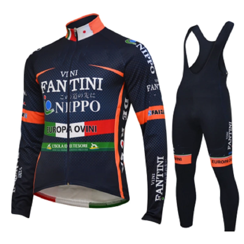 VINI Team Pro long sleeve Cycling jersey Set bib pants ropa ciclismo bicycle clothing MTB bike jersey Uniform Men clothes - Цвет: Cycling set
