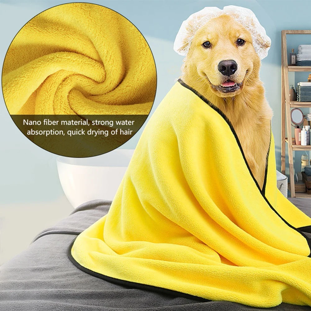 Pet Bath Towels Soft Lintfree Quickdrying Absorbent Clean Up Fiber