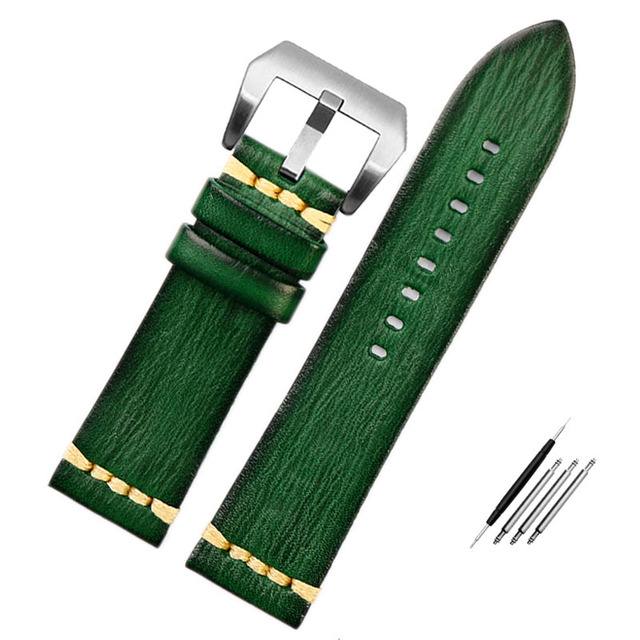 Handmade Vintage Genuine Leather Watchband Pa-ne-rai  T-u-dor 18mm 20mm 22mm 24mm Watch Band Wrist Bracelets Cowhide Straps