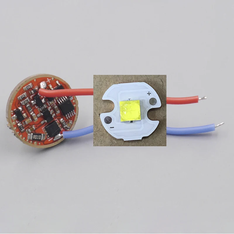 17 мм 5A 1-cell Драйвер фонарика печатная плата 5 режимов и 16 мм 20 мм Cree XHP50.2 3 в led Luminus SST-40.2 led медное основание - Цвет: driver 16mm XHP50