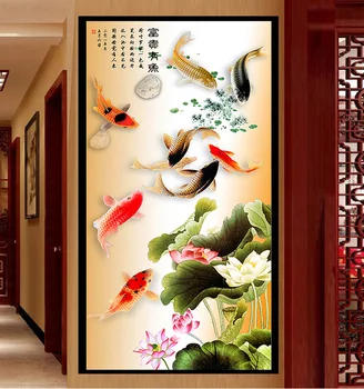 

New fashion 5D DIY Diamond Painting Cross Stitch Full Square fish print Embroidery Cross Stitch painting Home Decor 0402-391