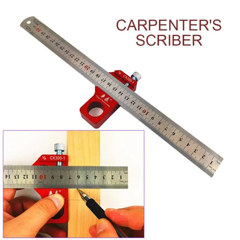 Деревообрабатывающая линия Scriber Gauge стальная линейка для столярных работ DIY измерительные инструменты удобно для значительно повышения эффективности