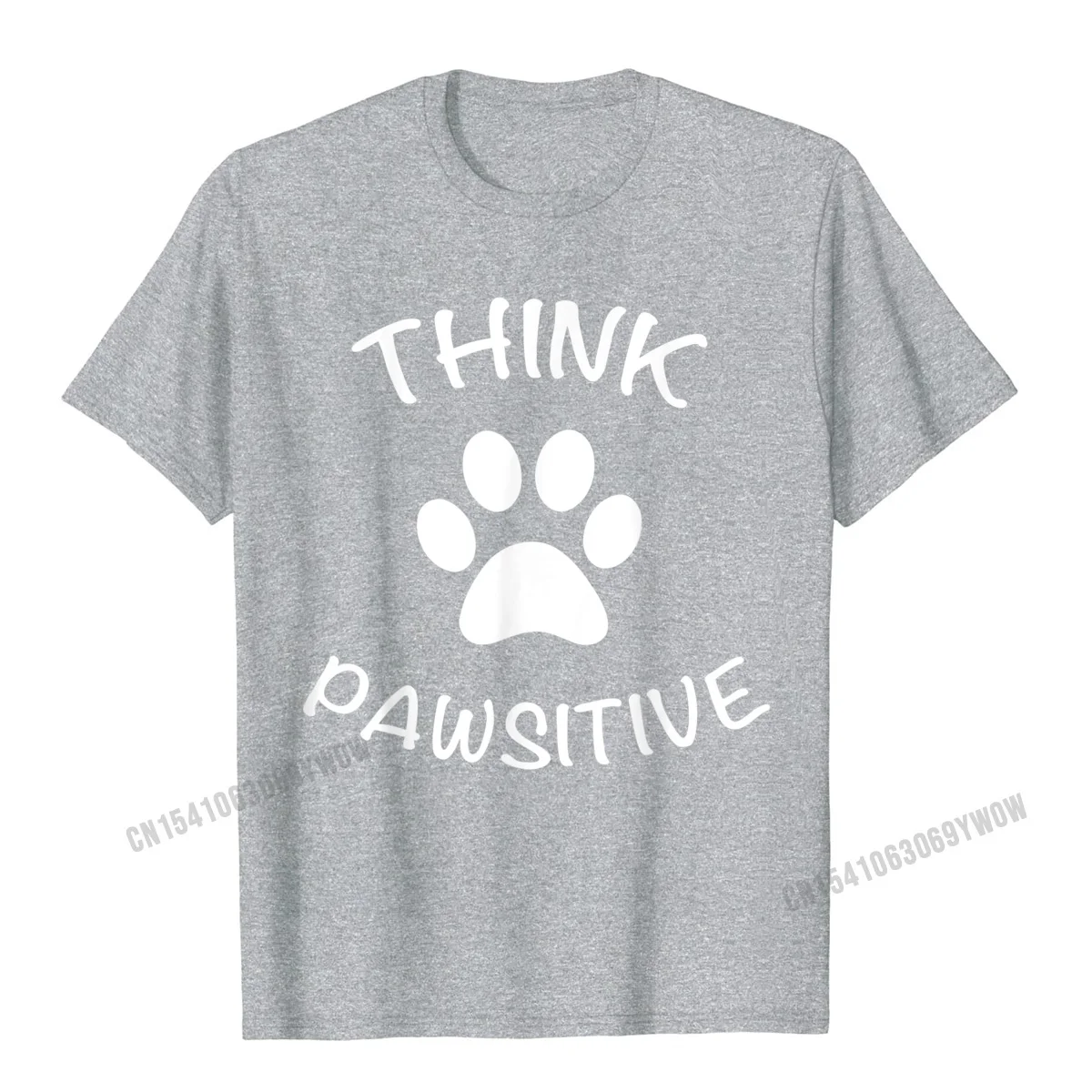 comfortable Crewneck T Shirts Labor Day Tops Shirts Short Sleeve Retro Pure Cotton Custom T Shirt Group Mens Drop Shipping Cute Dog Pawprint T-Shirt Think Pawsitive Gift Shirt T-Shirt__6 grey