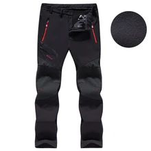 Осенне-зимние уличные походные брюки бархатные толстые теплые мужские и женские спортивные флисовые брюки водонепроницаемые походные лыжные треккинговые брюки