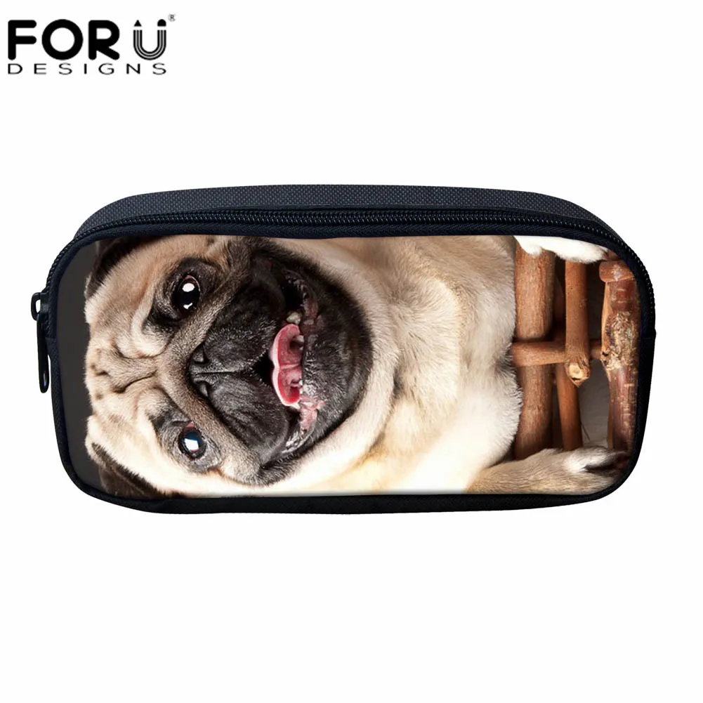FORUDESIGNS/милая сумка для макияжа Мопс для женщин, косметичка, детские школьные пеналы для девочек, канцелярские товары для животных, собак, для девочек и мальчиков, коробка для ручек - Цвет: Z3057K