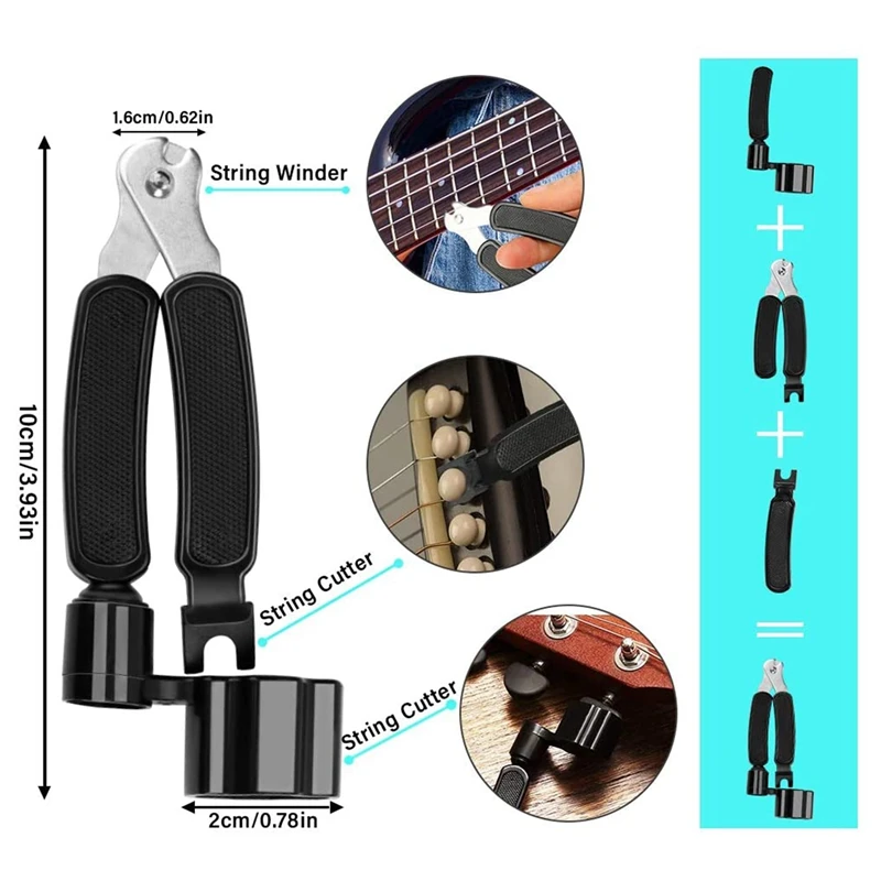 String Winder Picks Bridge Pins Thumb Finger Picks Capo Vilihkc 65 PCS Guitar Accessories Kit Including Guitar Strings Pick Holder Pin Puller Finger Protect