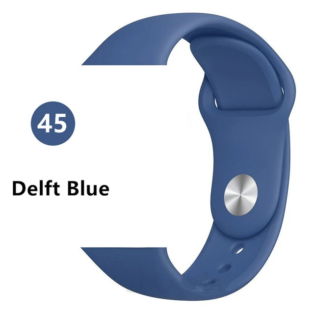ALPQ ремешок для Apple ремешок для часов 38 42 мм 40 44 мм силиконовый официальный цвет ремень браслет Correa для iWatch серии 5 4 3 2 1 - Цвет ремешка: Delft Blue