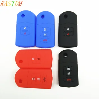 

Car styling 3 Colors Car Accessories Key bag Key Box Silicone Cover Key Case 2/3 Button Keys for Mazda Hot Selling